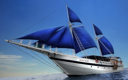 Palau Siren - siren, ship, palau, ocean, sails