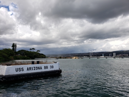 Arizona Memorial - Hawaii, Battleship Row, water, USS Arizona