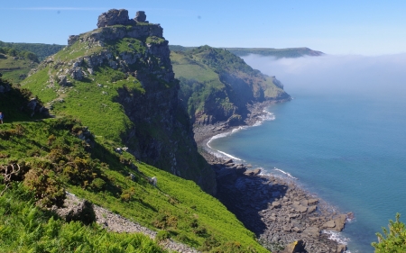 Coast - sea, mist, cliffs, coast