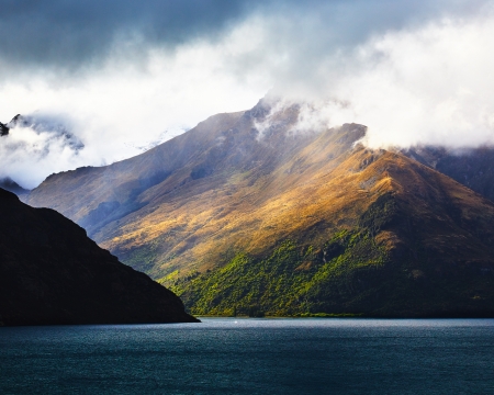 Colours of Middle Earth - clouds, epic, ocean, mountain