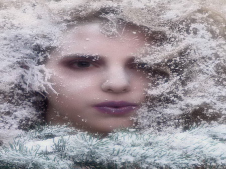 snow beauty - beauty, purple, lips, snow