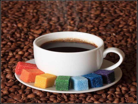 morning coffee - morning, coffee, coffee beans, sugar