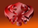 3d Khanda in red