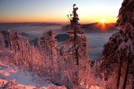 Sunrise - sunrise, winter