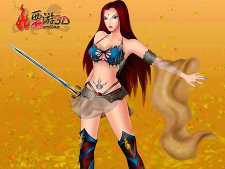 3D Game Picture - game, picture, boots, online, girl, sword, sexy