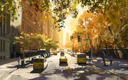 New York - America, anime, New York, original, street