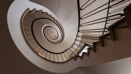 Stairs - spiral, stairs, up-down, architecture