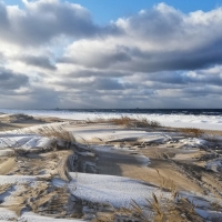 Snowy Beach in Latvia