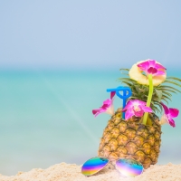 Pineapple on the beach