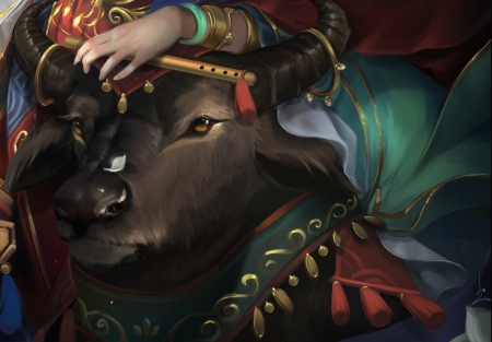 2021 ~ Year of the Ox - ox, cow, art, chinese, 2021, zodiac, linh phuong, fantasy, chinese zodiac