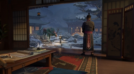 The quilin - night, horns, art, asian, man, quilin, ellie cooper, fantasy, creature, luminis