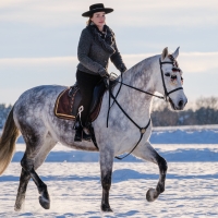 Cowgirl Riding in the Snow