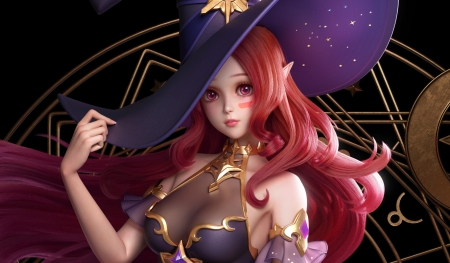 Witch - witch, hat, fantasy, redhead, cavan and danny, girl, cute