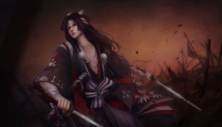 Fantasy man - dark, fantasy, man, mu ke, muke, sword