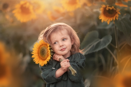 Little Girl - Girl, Flowers, Spring, Bokeh