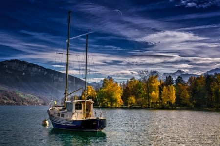 Boat in Lake - in, Lake, Boat, nature