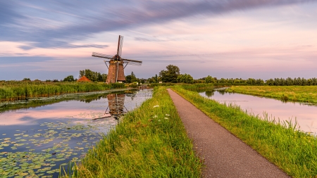 Windmill - photograph, water, architecture, windmill