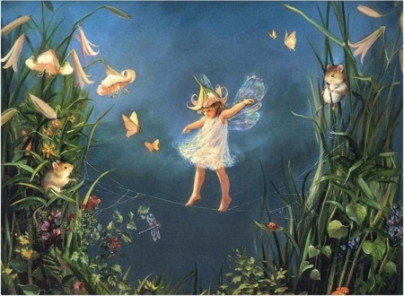 Keep the Balance - plants, flowers, fairy, mouse