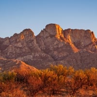 Sunset light on the Santa Catalina Mountains, Arizona