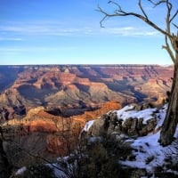 Grand Canyon walls bathed in sunset light