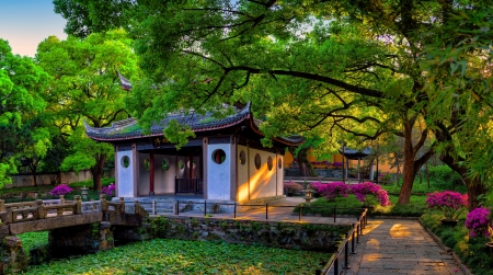Chinese park - beautiful, china, garden, greenery, pagoda, park, plants, spring, trees