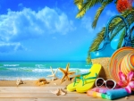 Hat and Sunglasses on beach