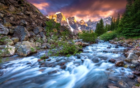 Mountain Stream at Moraine Lake, Alberta