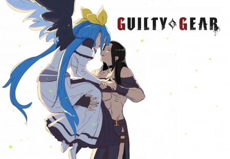 Testament and Dizzy guilty gear - anime couple, cute, dizzy, guilty gear, long hair, testament, wings