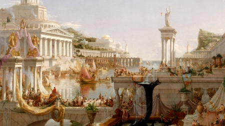 Roman Empire - river, roman, empire, buidling