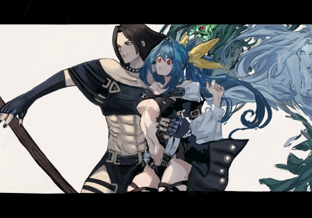 Testament x Dizzy GGXX - anime, anime couple, cute, dizzy, dizzy guilty gear, guilty gear, guilty gear xx, testament, testament guilty gear, video games