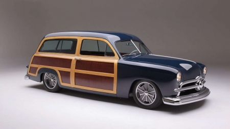 1950-Ford-Woodie - Woody, Ford, Blue, Classic