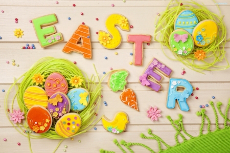 Easter Cookies - abstact, decoration, easter, cookies