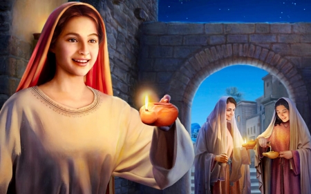 The Wise Virgins - parable, wise, virgins, Jesus, lamps