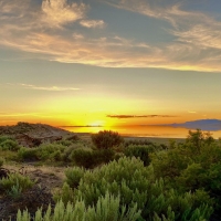 Last light on Antelope Island, Utah