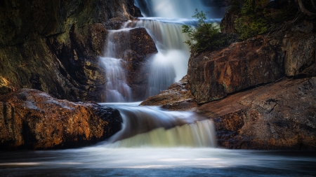 Waterfall - photograph, stream, forest, waterfall