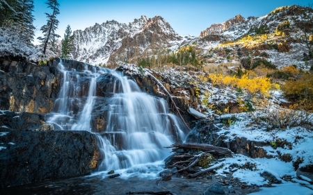 Waterfall in California - california, forest, water, waterfall