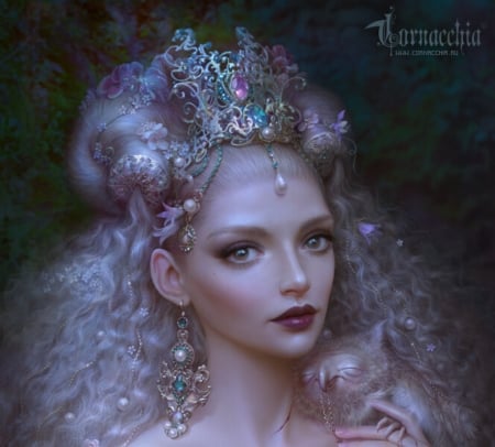 Tenderness that hurts - key, cornacchiaart, olga cornacchia, cornacchia art, girl, jewel, creature, superb, frumusete, fantasy, hand, gorgeous, face