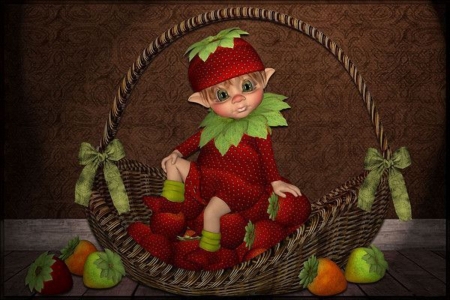 Fruit Boy - boy, fruit, basket, child