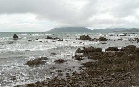 Cloudy Ocean View - windy, druffix, sea, seaside, ocean, widescreen, nature, view, cloudy