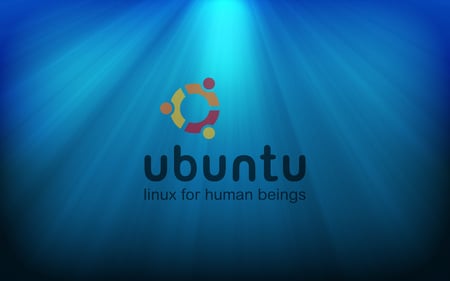 Ubuntu Linux Logo w/ Ocean Ray Background - operating system, windows, gnu, computer, technology, blue, awesome, ubuntu, mac, linux