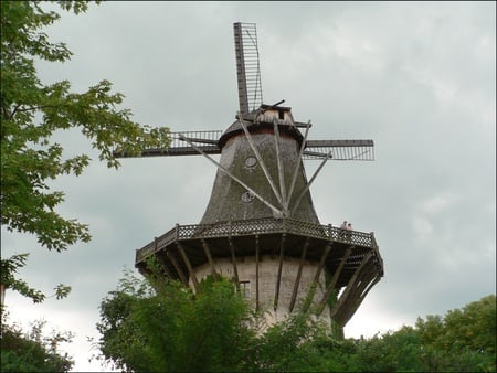 Old Windmill - sky, building, miller, druffix, clouds, windmill, old