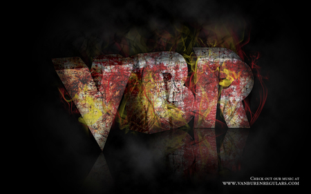 VBR-3D-Fire - letters, reflection, dark, music, sparks, clouds, stone, logo, hot, rock, band, digital art, flame, chiseled, cool, black, van buren, smoke, 3d