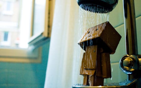 Danbo in Shower - alone, shower, robot