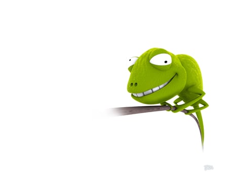 3d Lizard - fun, green, digital, lizard, 3d, chameleon, laugh