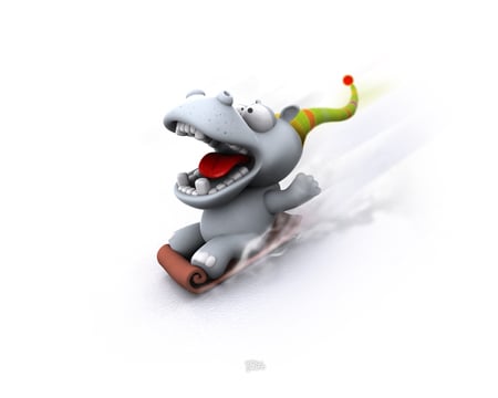 3d Hippo - hippo, 3d, water