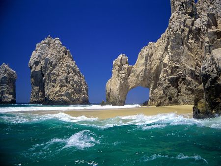 Cabo San Lucas Mexico  - beach, sky, hot, photography, water, rocks, cabo-san-lucas-mexico, rock, sand, mexico, cabo-san-lucas, cabo san lucas, ocean, daylight, day, wave, cabo, waves, nature