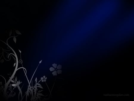 VBR -Nightlife - rays, light, night, black, van buren, cool, life, blue, grow, digital art, flowers, shadow, vines