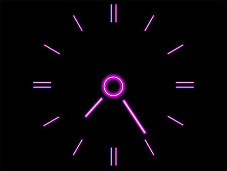 Neon clock - time, clock