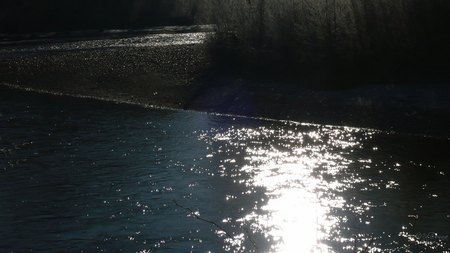 Evenings River - cold, river, winter, widescreen, washington