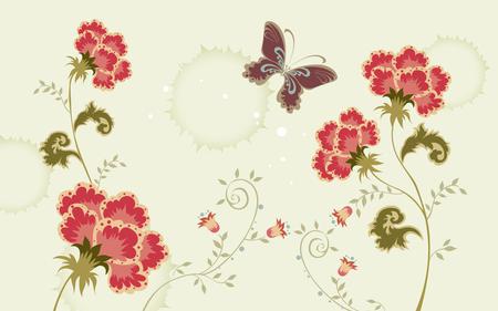 Flowers - butterfly, abstract, flowers